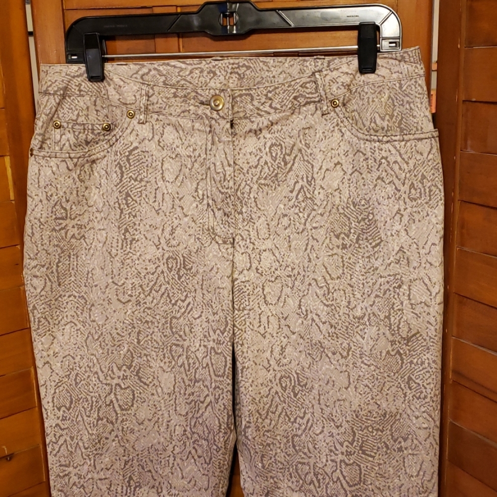 SNAKESKIN PRINT JEANS